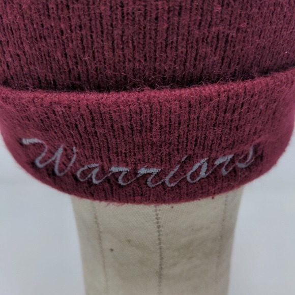 Unbranded Men's Knit Beanie Ski Cap Hat Red Embroidered D Warriors Logo - Picture 8 of 11